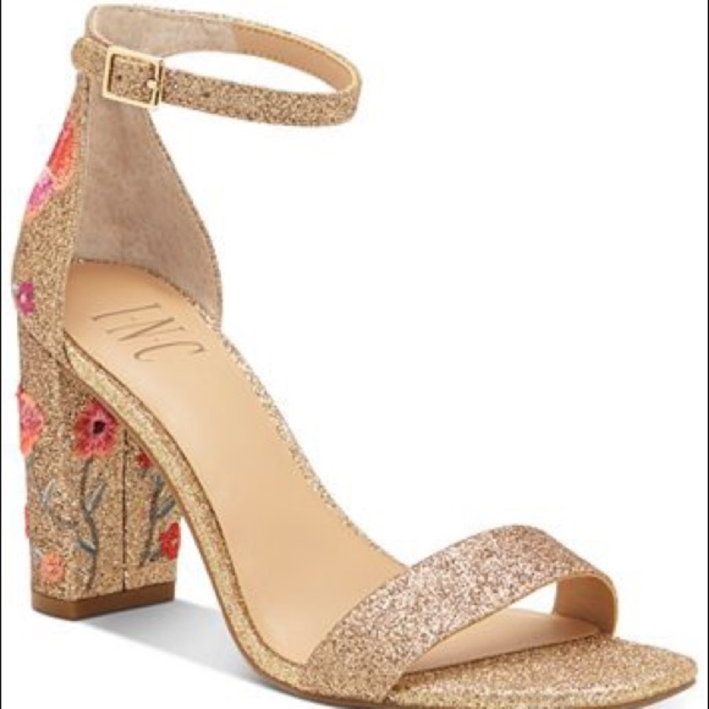 I.N.C Glitter & Floral embroidered shoes